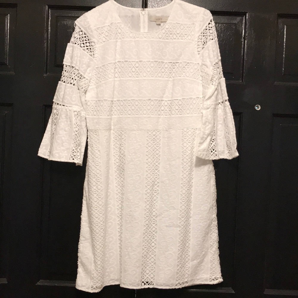 Ann Taylor Loft White Lace Dress